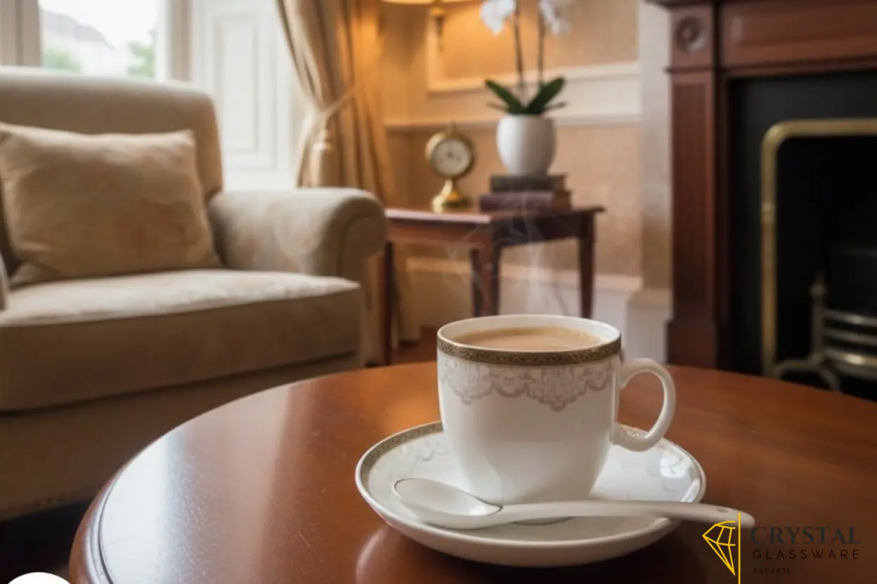 Elegant Ceramic Cup and Saucer 6 pcs Set